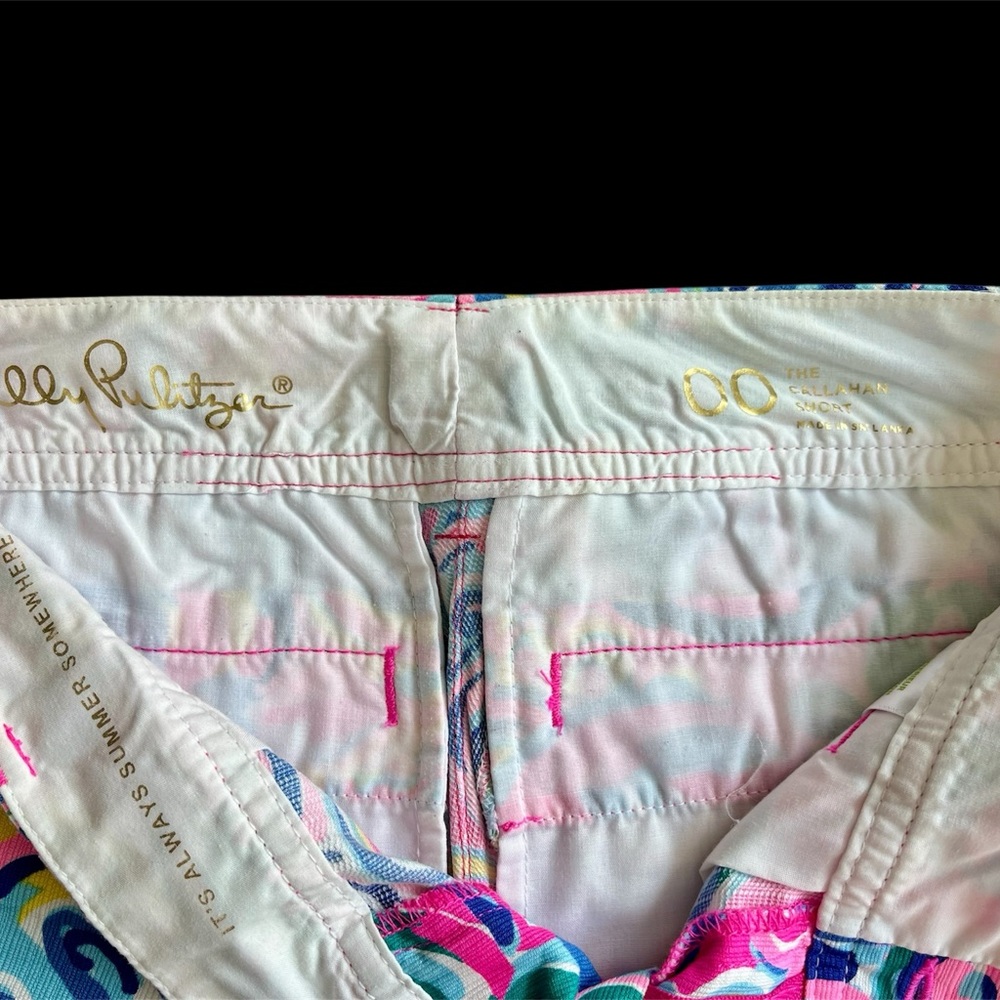 Lilly Pulitzer Pink and Blue Patterned Shorts - Picture 3 of 3
